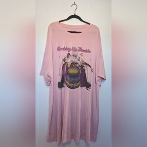 Disney Villains Oversized Pink Sleep Shirt sz 2X Ursula Cooking Up Trouble